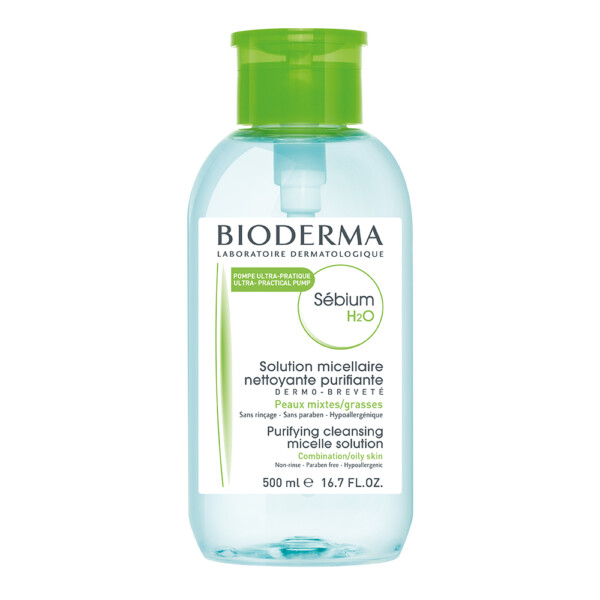 Bioderma, Sebium H2O, Active Ingredients, Purifying, Micellar Water, For Combination To Oily Skin, 500 ml