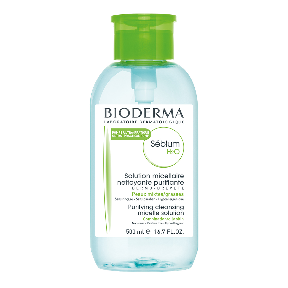 Bioderma, Sebium H2O, Active Ingredients, Purifying, Micellar Water, For Combination To Oily Skin, 500 ml